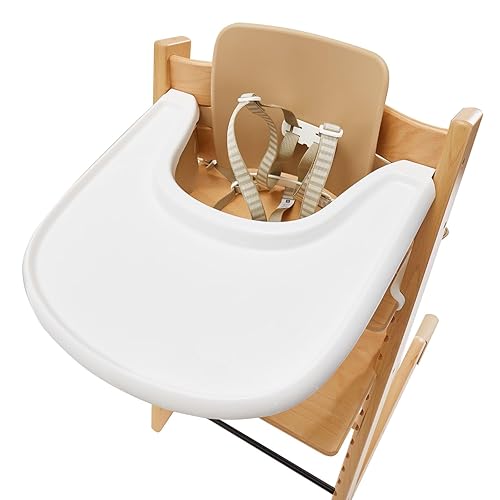 Bandeja para silla alta compatible con silla alta Stokke Tripp Trapp, bandeja de repuesto de grado de contacto alimentario con potente superficie de