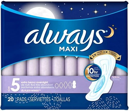 Siempre extra Heavy Noche Maxi almohadillas para orejas con flexi-wings20Count, 3700017902, paquete de de 1, 1, 1