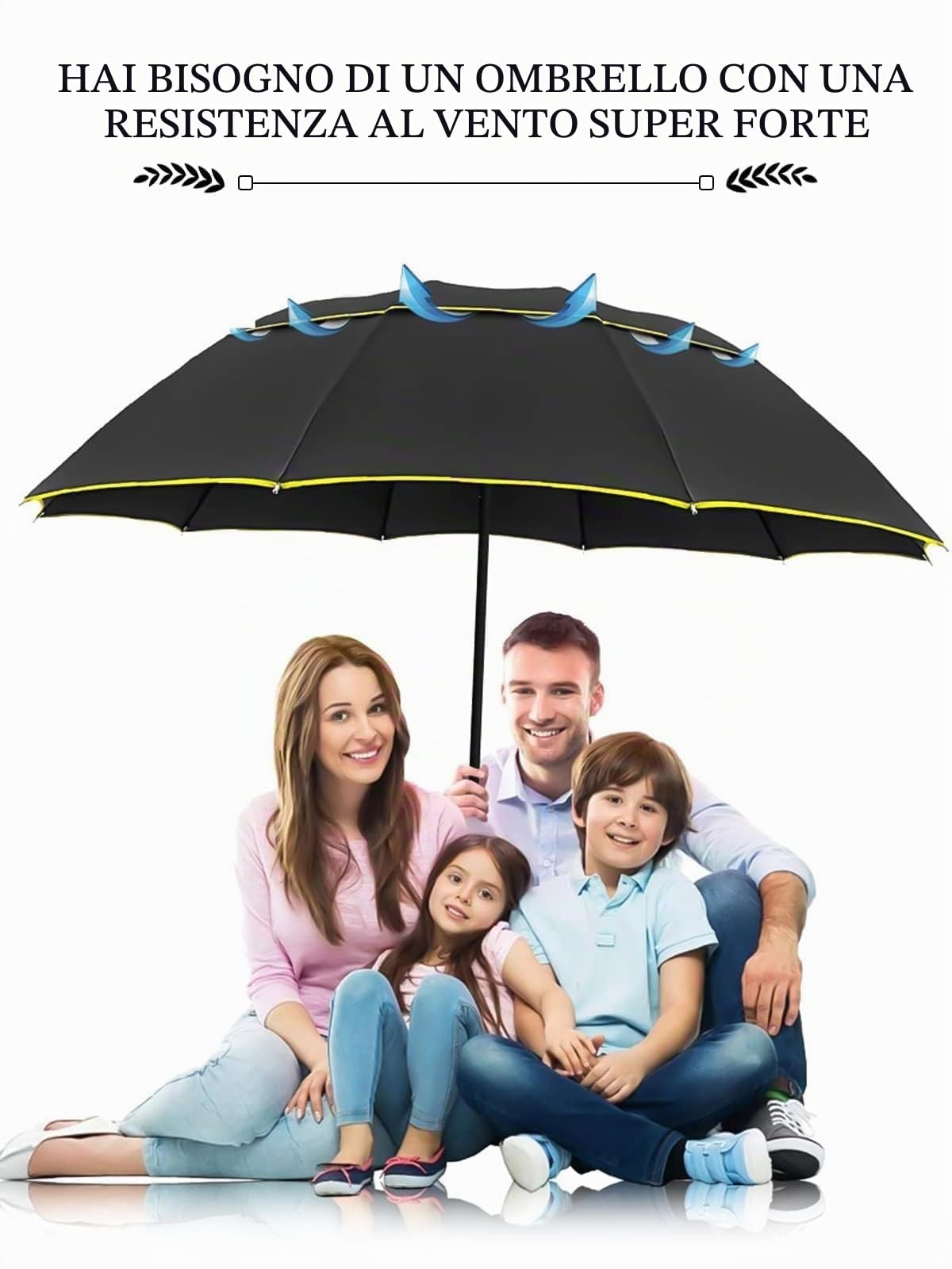 Kalolary Ombrello da golf extra grande compatto da 157 cm, a doppia cupola, ventilato, antivento, impermeabile, per donne e uomini