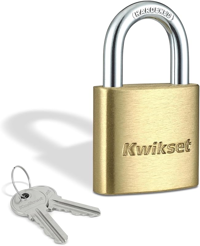 Brass Padlock with Hardened Steel Shackle, 1-Pack | Compact 1-3/16 in Brass Body with 5/8 in Shackle for Cabinets, Toolboxes and Storage Bins; Corrosion Resistant