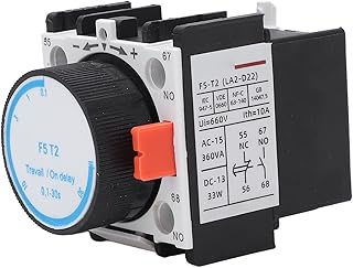 Air Delay Relay Contact ABS Material AC Contactor Contactor Relay 0.1s~30s Time Range Waterproof Dustproof 1NO 1NC Time ON Delay Relay for Automated Control Circuit