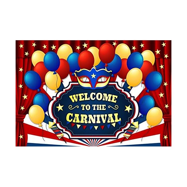 LFEEY 1,5 x 0,9 m bunte Luftballons Karneval Hintergrund für Party Roter Vorhang Zirkus Innendekoration Maskerade Maske…