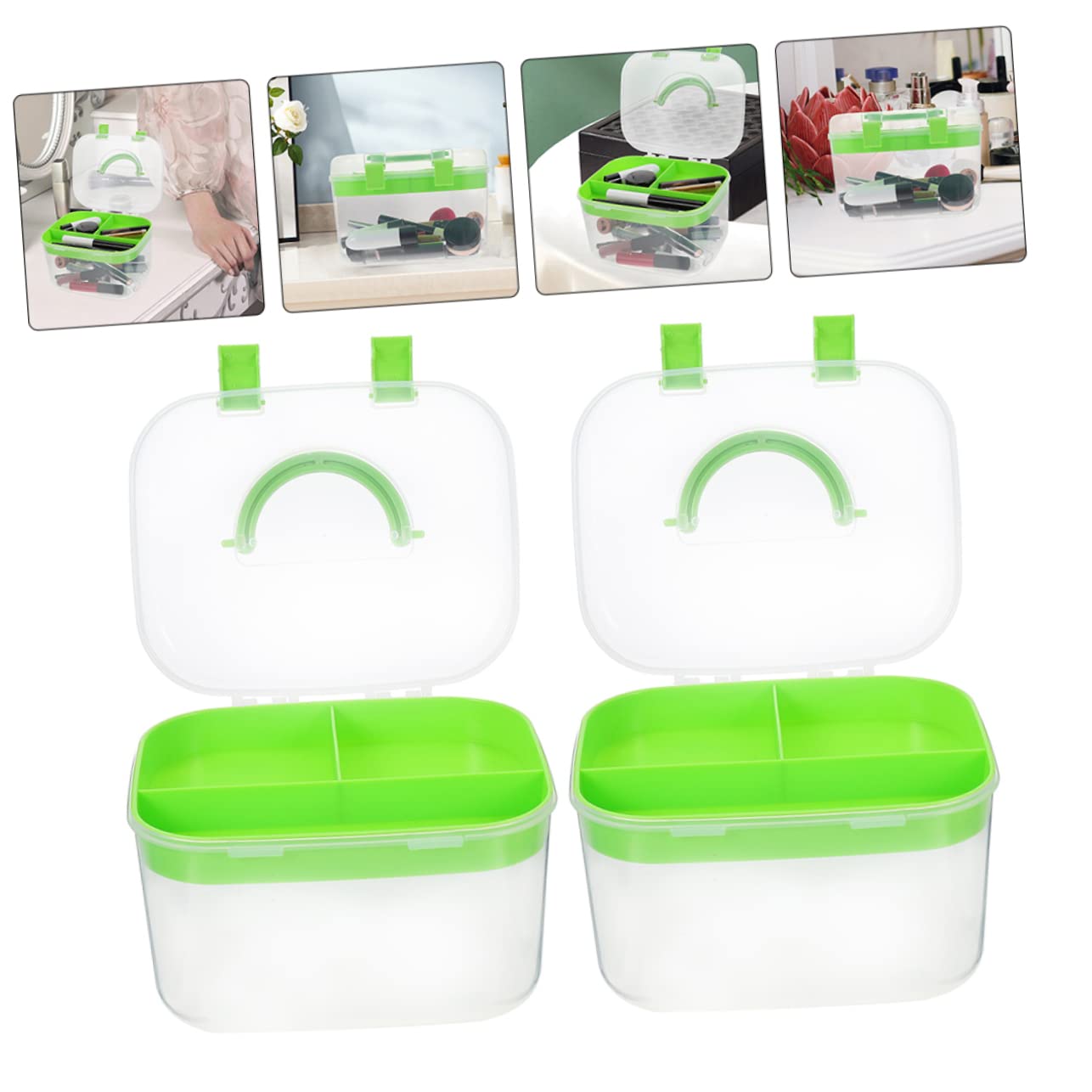POPETPOP 3pezzi Contenitore Per Medicinali Scatola Portaoggetti Doppio Maniglia Organizer Per Cosmetici Pillole Strumenti Da Viaggio e Domestico