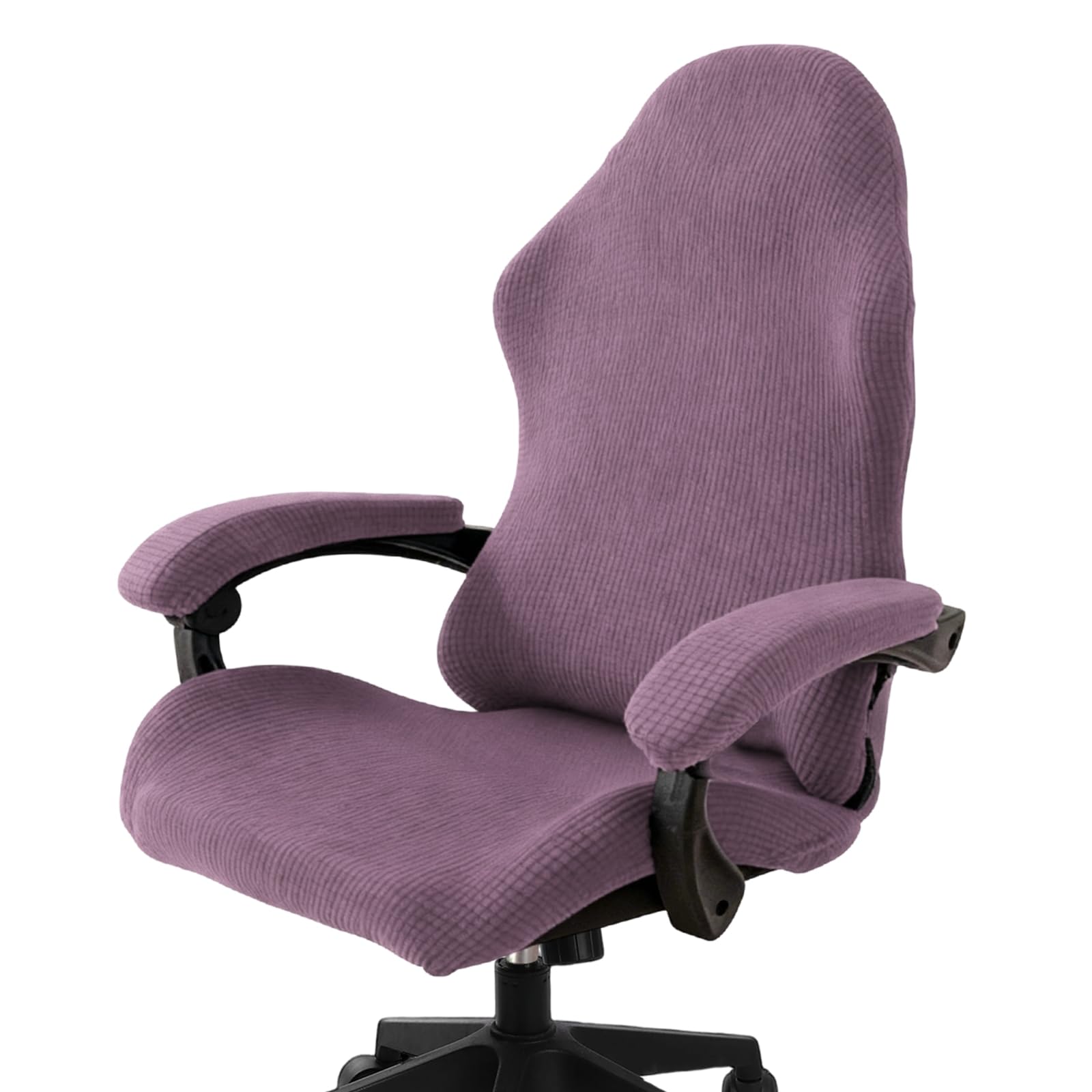 PATIKIL 1 Set Office Chair Cover, Desk Chair Cover Stretchable Universal Computer Seat Slipcover Large with Armrest Covers Zipper for Rolling Office Chairs Home Desk Seat, Purple