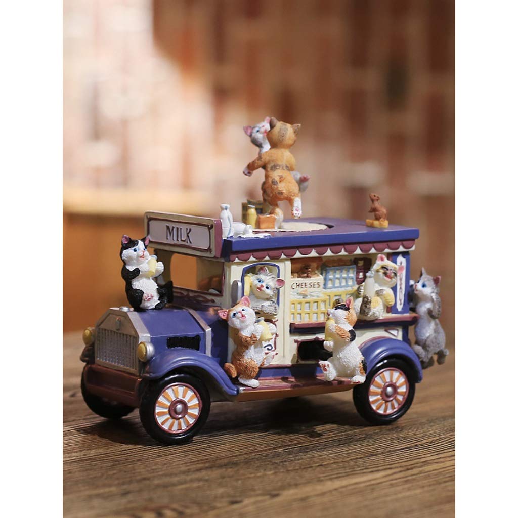 Boîte À Musique Cadeau De Noël Boîte musicale mignonne, boîte musicale de chat, boîtes de musique de chariot de lait, boîte de musique en résine, boîte de musique rétro, boîte de musique de décoration