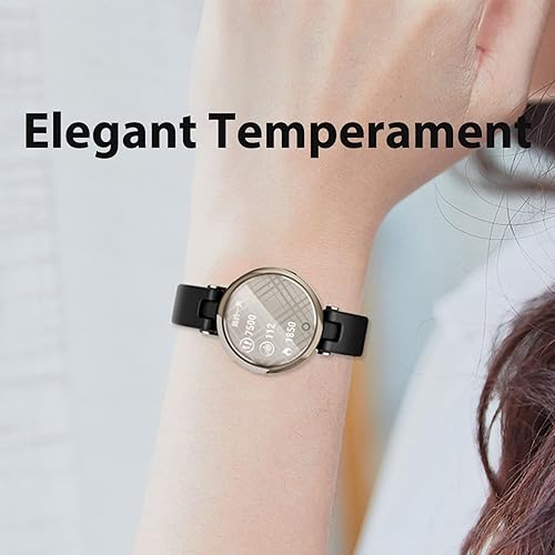 Miniatura 7 de Miimall Leather Watch Band Compatible with Garmin Lily Smartwatch Strap, Replacement Watch Band Quick Release Strap Adjustable Stylish Wristband