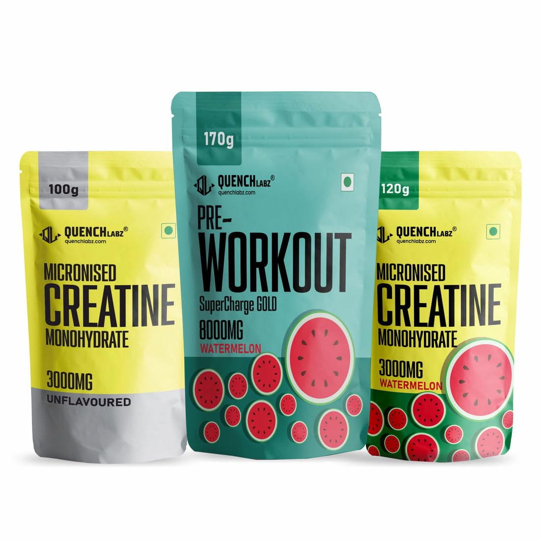 Quenchlabz Workout Stack (Pre-Workout 170 Gm + Creatine Flavoured 120 Gm + Creatine Unflavoured 100 Gm)-image-49