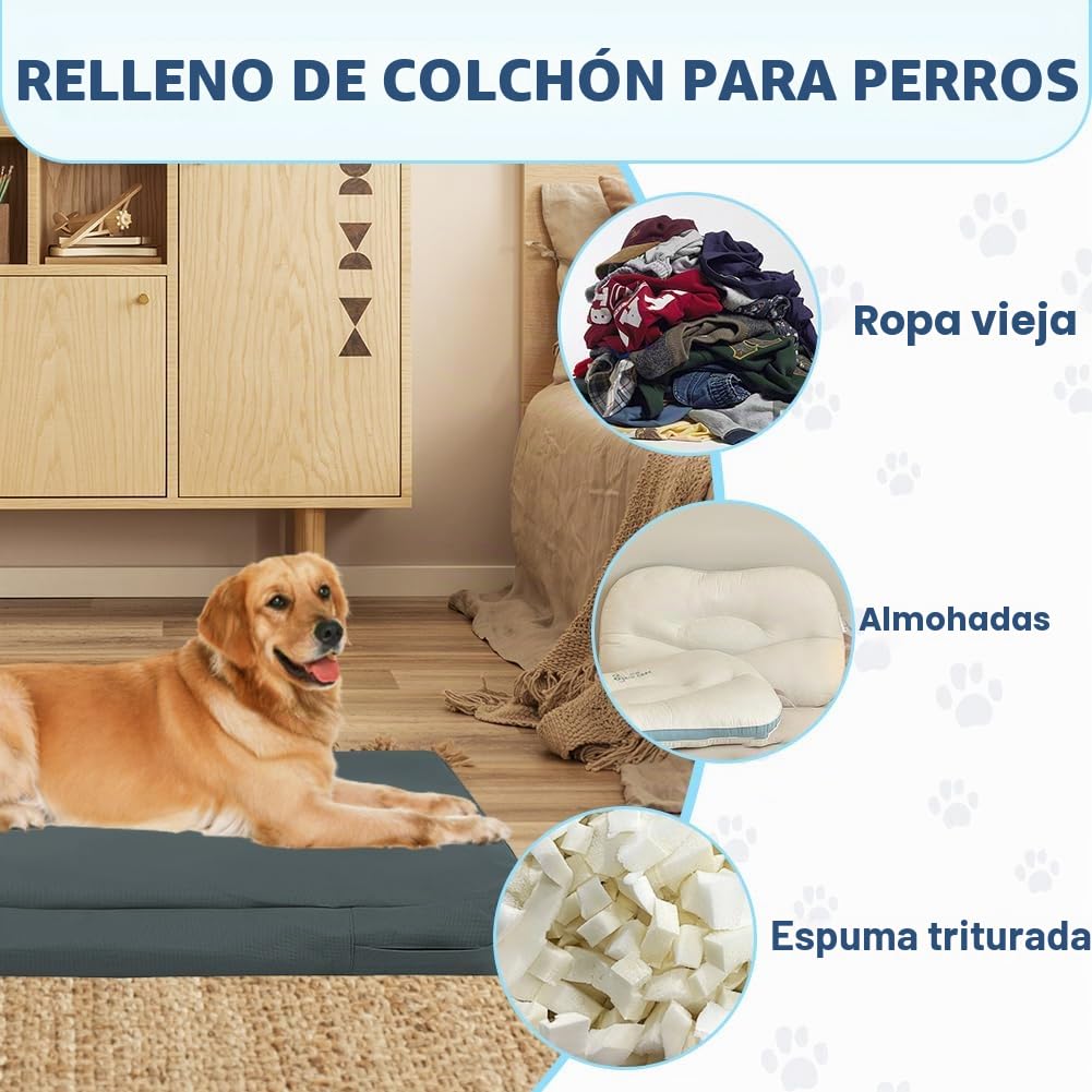 DUJUIKE - Funda Impermeable para Cama de Perro, Funda de Repuesto para Jaula, Funda de Repuesto para Almohadilla, Lavable, extraíble, con Cremallera, Protector de colchón(Gris Oscuro,L(102x69x10cm))