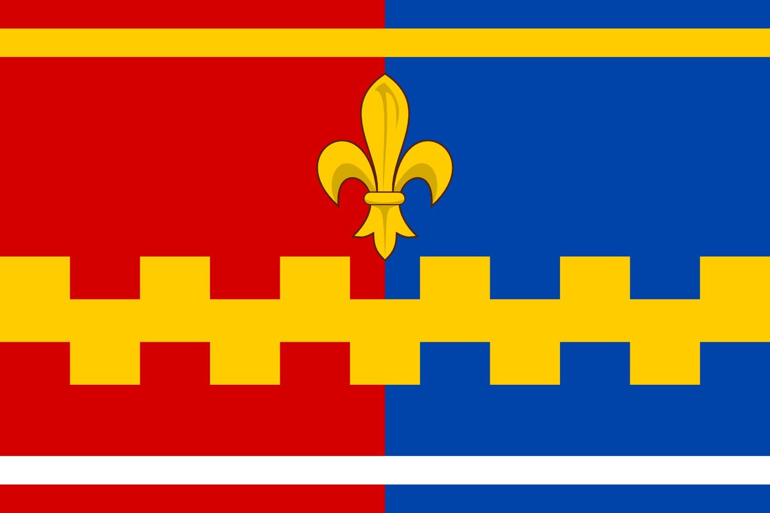 Drapeau Large Horní Kamenice résistant pour mât extérieur