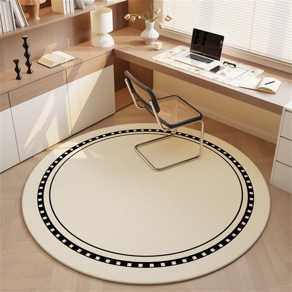 SSDDLZEQ Premium durable range Minimalist-style Wooden Floor Mats For Computer And Gaming Chairs(Little White Plaid,140cm)
