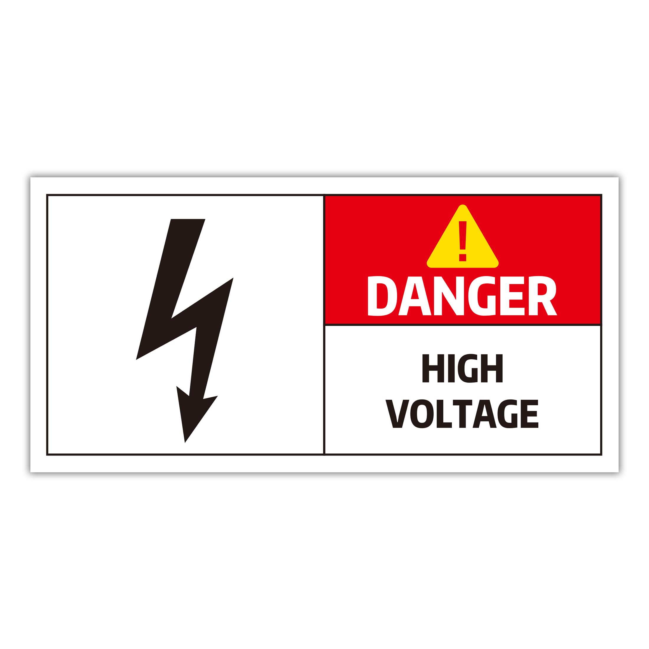 4 * 2 IN High Voltage Sign Breaker Box Safety Sticker, Black/Red on White Rectangle Safety Warning Sign Label Sticker Back Self Adhesive Vinyl Decal,Electrical Room Safety Warning Signs