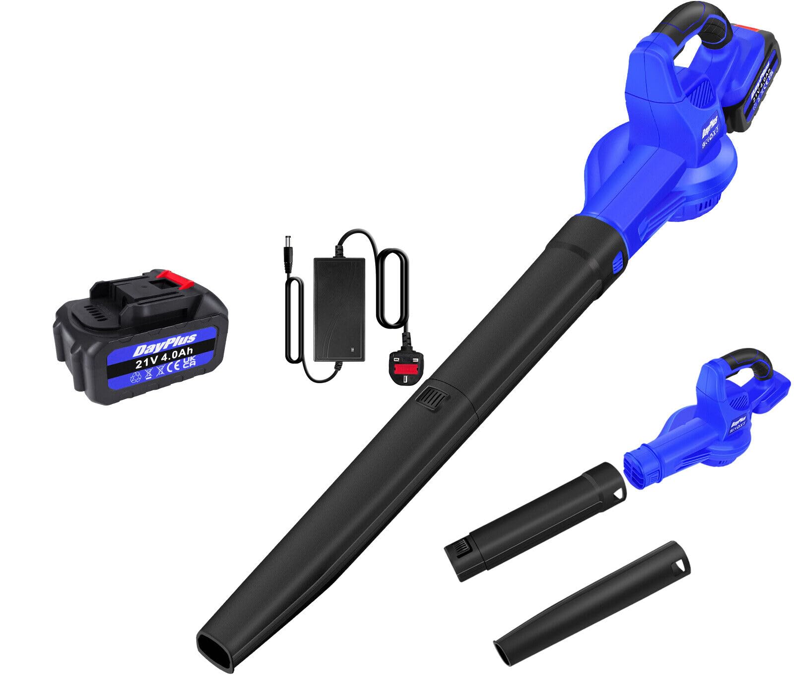 Souffleur de feuilles électrique sans fil 5000 W avec batterie 4000 mAh et chargeur