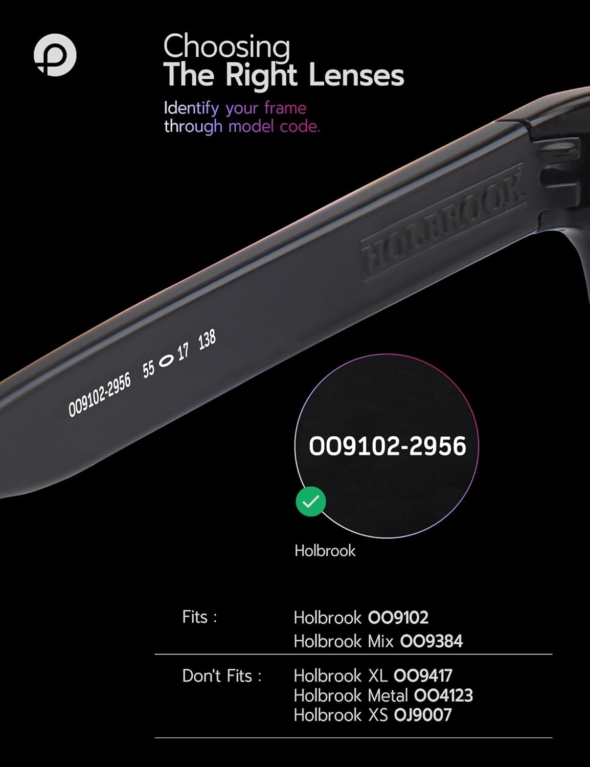 Replacement Lenses for Oakley Holbrook OO9102 Sunglass - Precision Fit, UV Block & Impact Resistant
