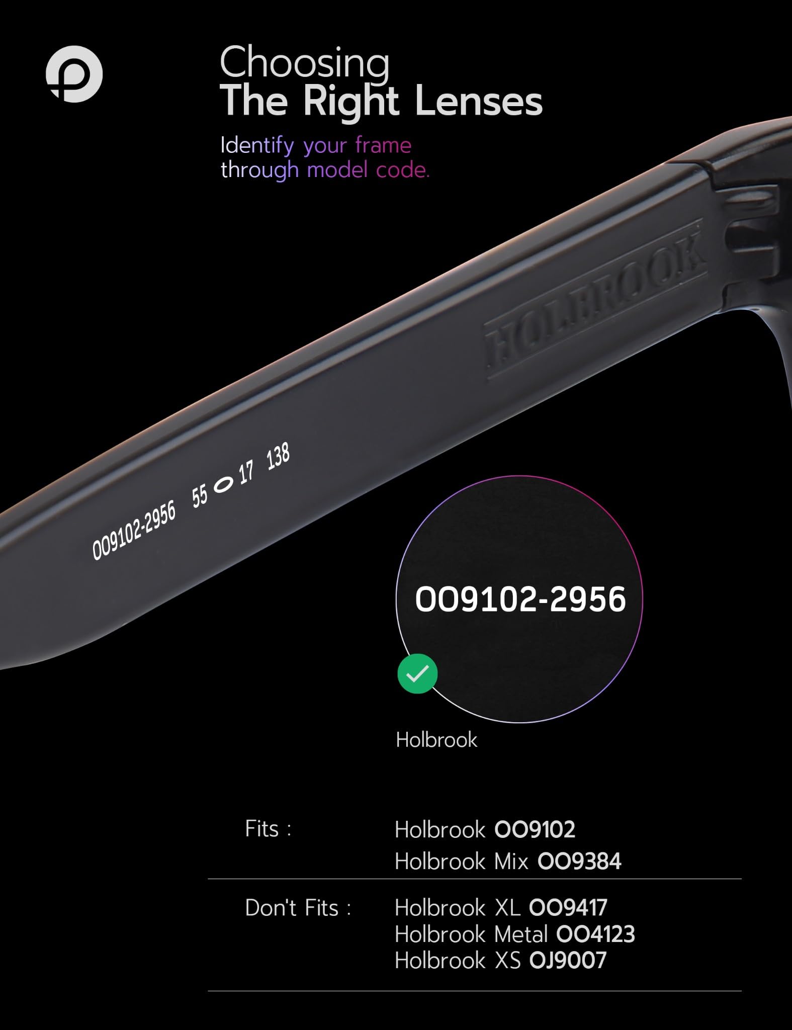 Lenti di ricambio per occhiali da sole Oakley Holbrook OO9102 55 mm