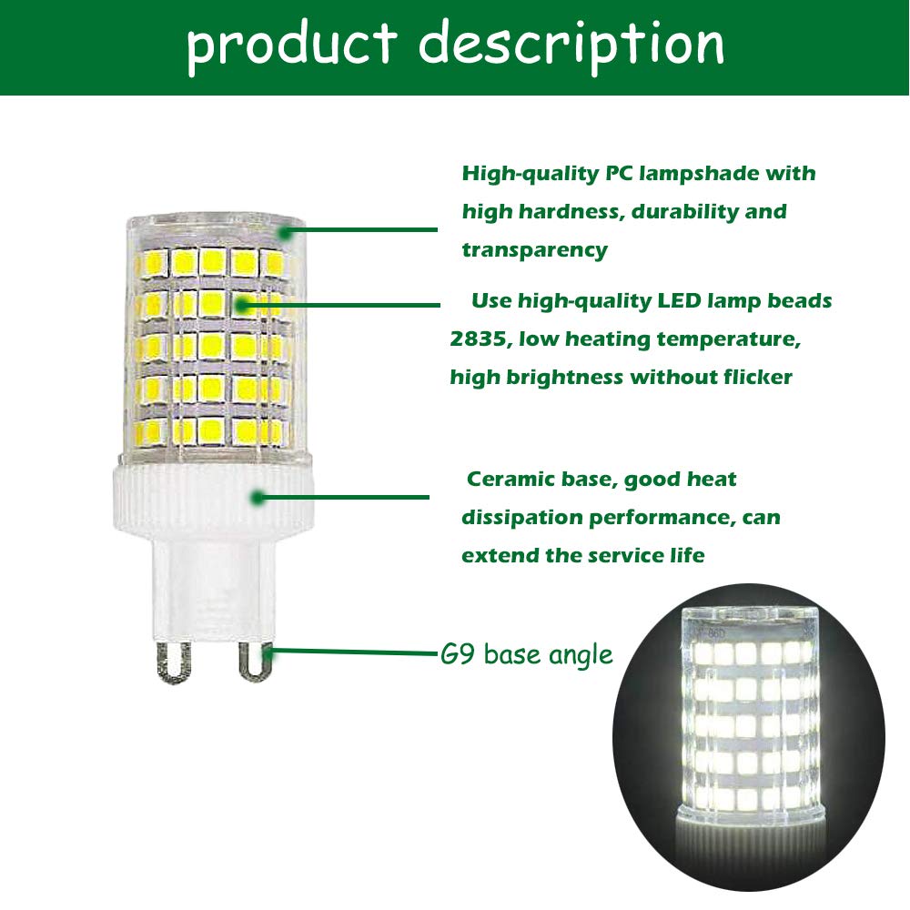 GOUGEER 15 Stück G9 10W LED Glühbirnen Ersatz der 100W Halogenlampe G9 1000 Lumen, kaltweiß 6000K, Keramiksockel, Nicht Dimmbare Glühlampe für die Beleuchtung zu Hause, g9 Kapselbirnen