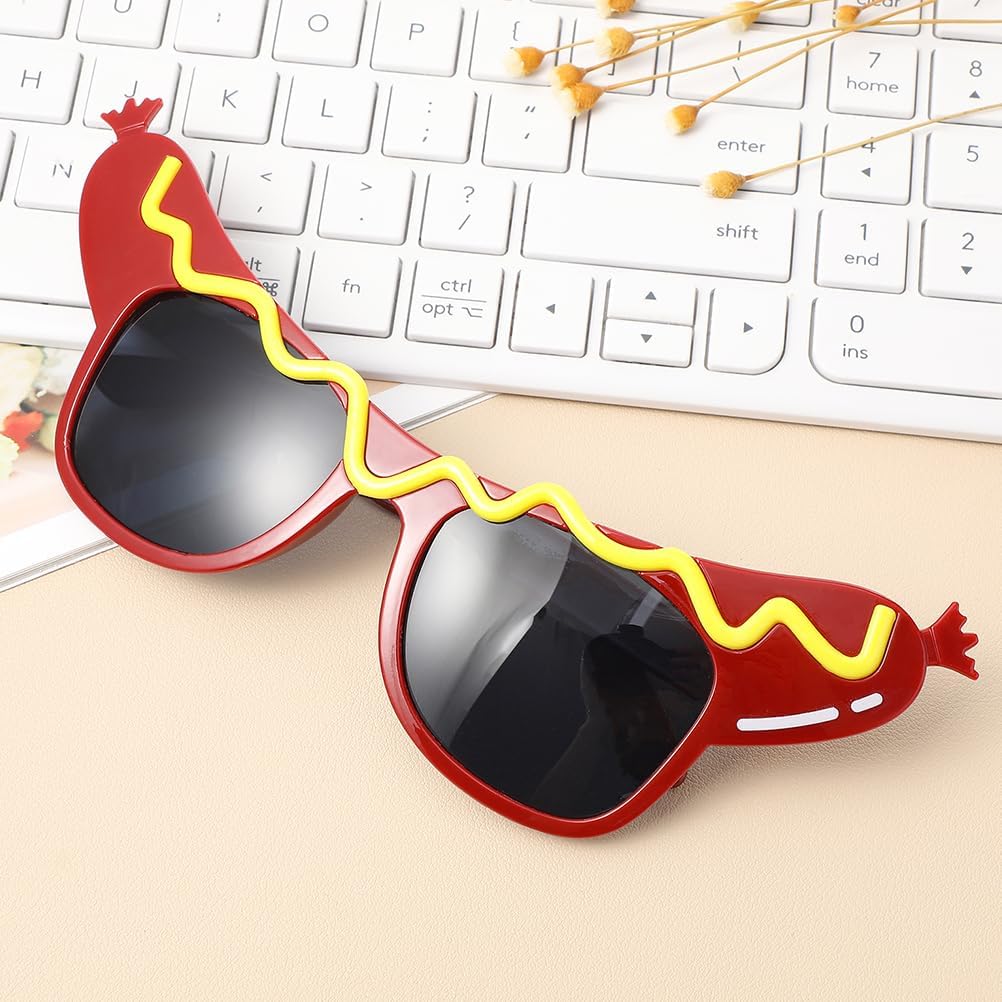 Garneck 2pcs Funny Hot Dog Sunglasses for Adult: Novelty Party Glasses Crazy Costume Accessories Eyewear for Halloween Carnival Masquerade
