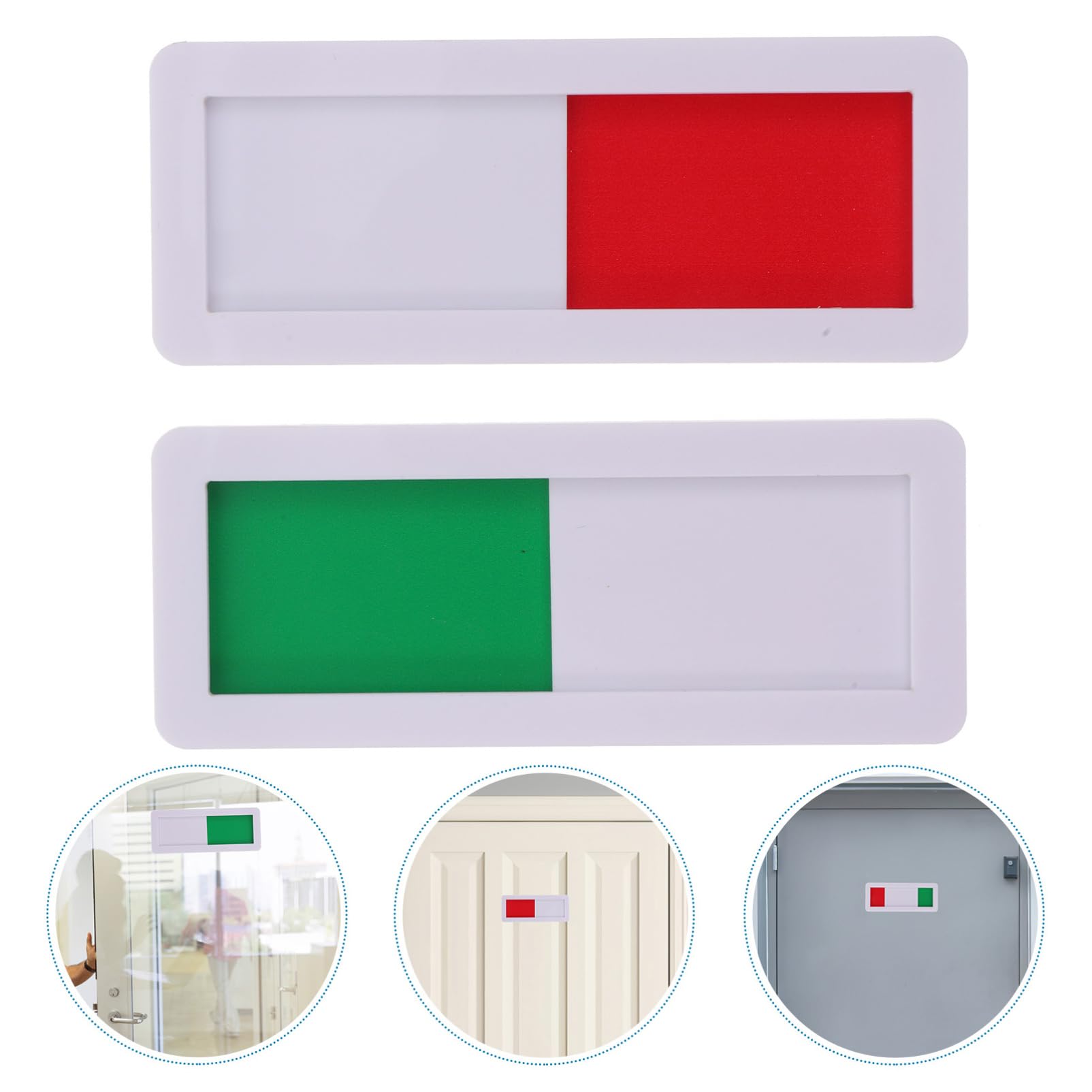 12 Juegos Señalización Creativa Casa Portátil Placas De Números De Puerta Signo Deslizante Letrero De Puerta Verde Estado Cartel De Vacante Ocupado Etiqueta Acrílico 2 Piezas * 12 VILLCASE