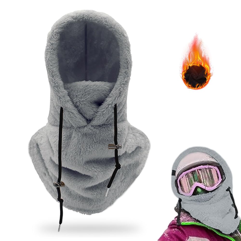 Capucha de sherpa, máscara de esquí de forro polar, máscara facial resistente al viento, máscara facial cálida a prueba de frío, bufanda para hombres y mujeres