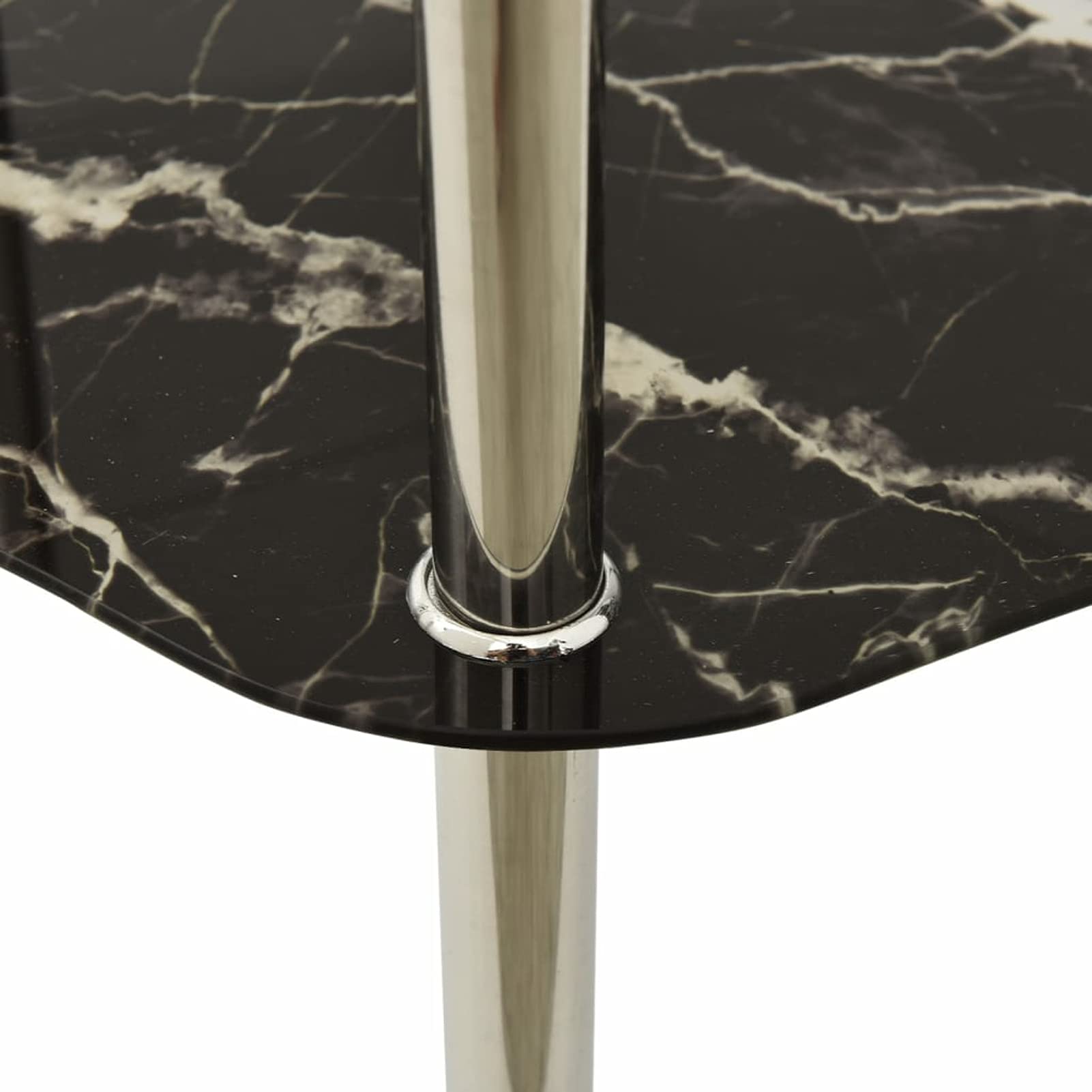 Mesa Auxiliar Negra Y Transparente De 37.4 X 21.7 X 15.7 Pulgadas, Vidrio Templado, Mesa De Centro De Vidrio Templado Con Patas De Melamina De 2 Capas, Mesa Auxiliar Moderna Y
