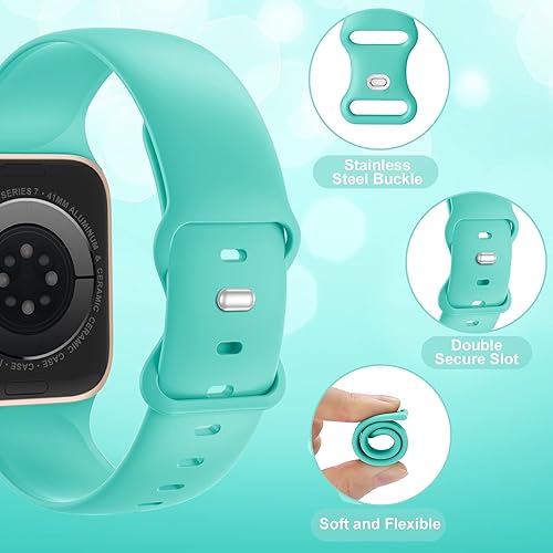 Miniatura 2 de Bandiction Compatible with Apple Watch Series 3 38mm Series 5 40mm iWatch Bands 38mm 40mm 41mm, Soft Silicone Sport Replacement Strap Compatible for