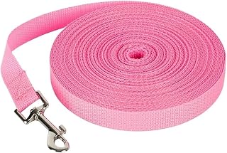 Correa larga de nailon para perro, 6 colores, 1,5 m, 1,8 m, 4,5 m, 6 m, 10 m, correa de entrenamiento para mascotas, gatos, perros, arnés (rosa, 1,5 m)