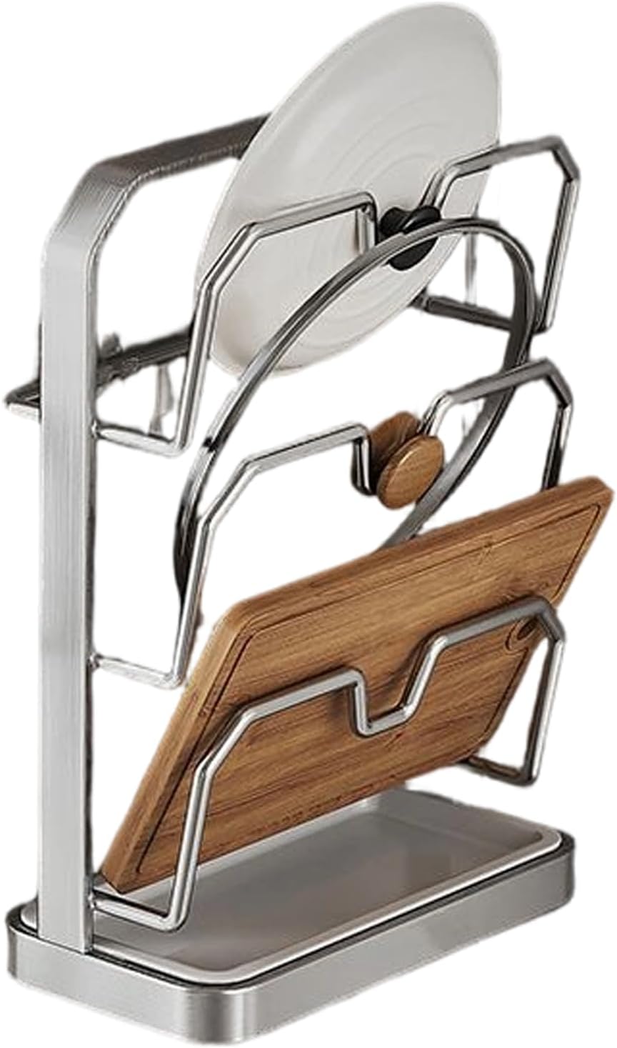 Pot Lid Storage - Pan Lid Rest Stand - Space Saving Pot Top Rack - for Kitchen Cabinet Sink Pantry Dining Home Apartment Countertop Restaurant