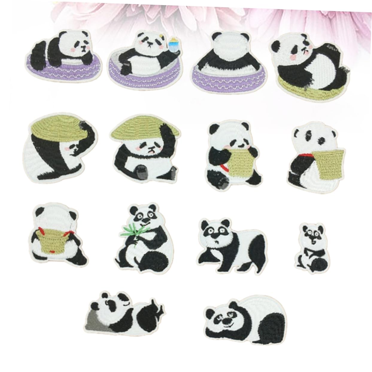 COHEALI 42pezzi Toppe Cartoon Panda Patches Ricamati Termoadesivi Per Giubbotti Jeans Borse e Decorazioni Artistiche Per Progetti Fai Te e Riparazioni Di Abbigliamento