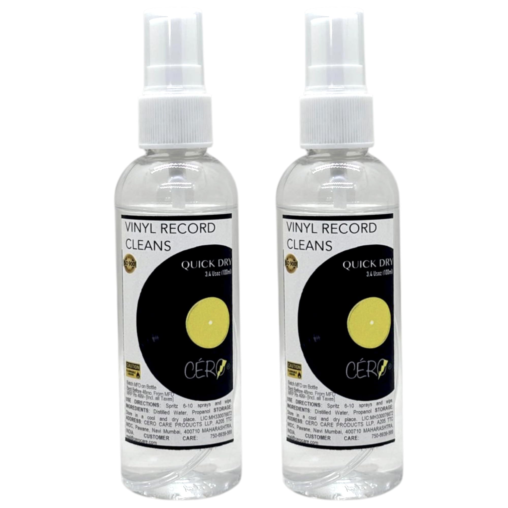 CERO ® Vinyl LP Record Cleaner Spray - Cleaning Solution For Vinyl Records, Removes Dust, Fingerprints & Static, Fast Drying Formula For Optimal Sound, Quick Dry (100ml) Combo-image-27