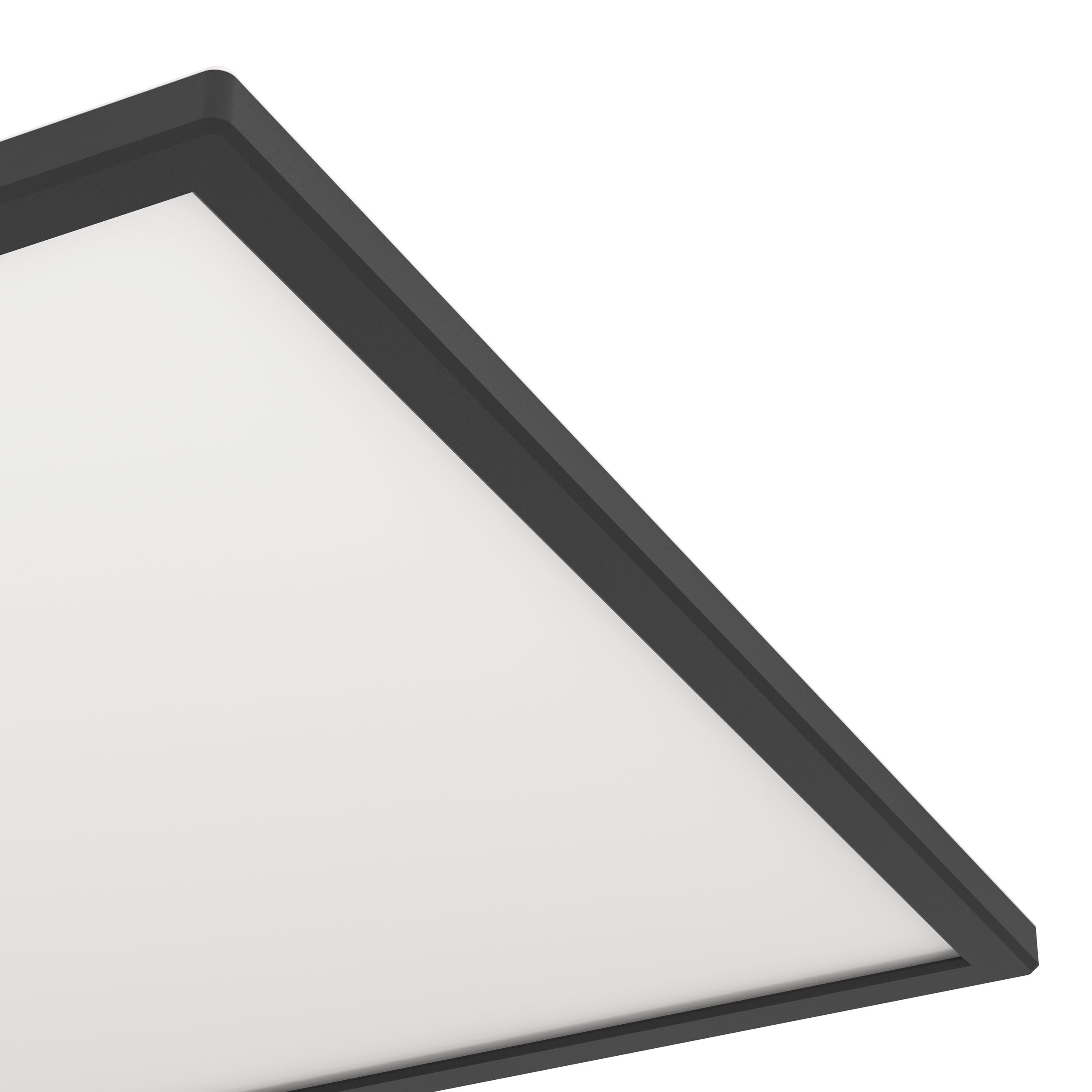 Eglo Rovito Lampa Sufitowa Led, Okrągła Lampa Sufitowa Do Łazienki, z Tworzywa Sztucznego w Kolorze Czarnym i Białym, Oświetlenie Sufitowe, Ciepła Biel, Zimna Biel, Ip44, 50 x 50 Cm