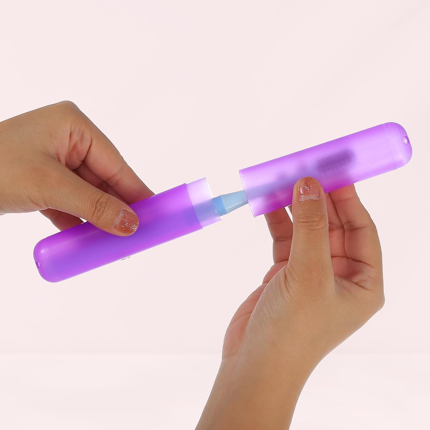 VOCOSTE 2Pcs Travel Toothbrush Case, Purple image 5