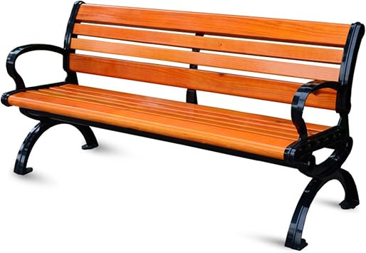 Outdoor Garden Bench,Park Bench,Wooden seat,cast Iron Frame, Double Outdoor Bench, for Squares, Parks, and Residential AreasSize120cm