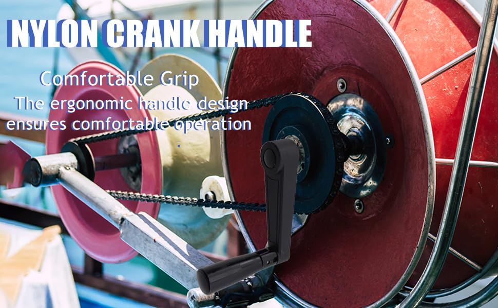 Image of 4.1-Inch Length Foldable Nylon Crank Handle Swivel Rocker Handle for Industrial Machine Tools or Other Equipments (Hole Diameter 10mm)