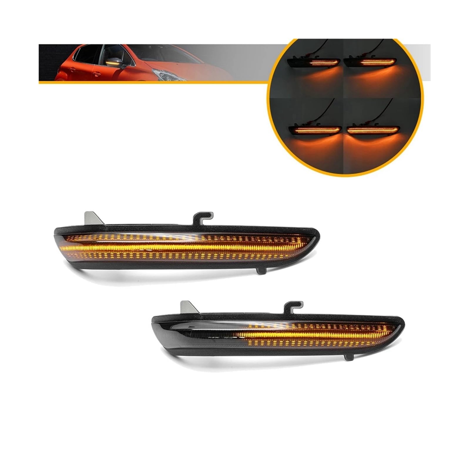 LED Intermitentes Laterales Luces LED Dinámicas Espejos Laterales Intermitentes Luces Giro para Peugeot 208 2008 para Citroen C3 C3 III C4 para Cactus 57B1206E