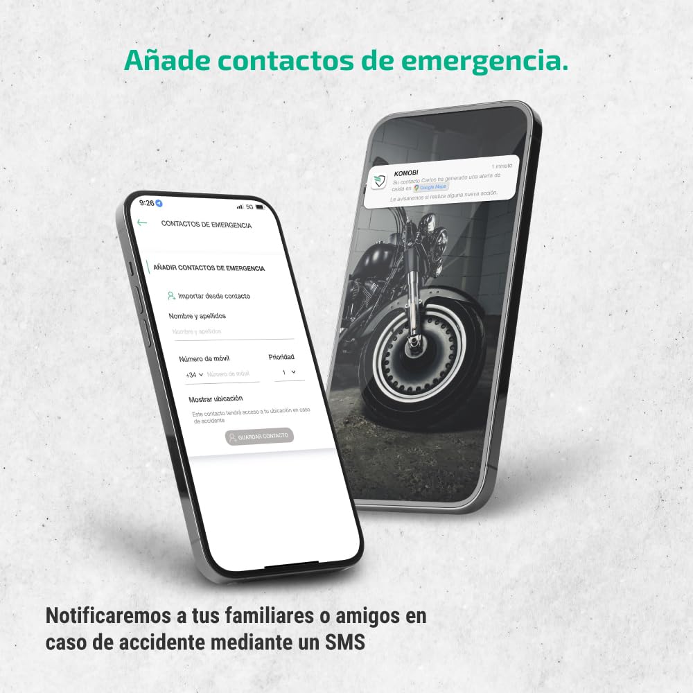 KOMOBI Pro Traceur GPS pour Moto avec Alarme Antivol. GPS Tracker avec Avis de Révisions. Localisateur de Scooter avec Abonnement et SIM. Traqueur de Vehicle avec Télémétrie + Smartkey