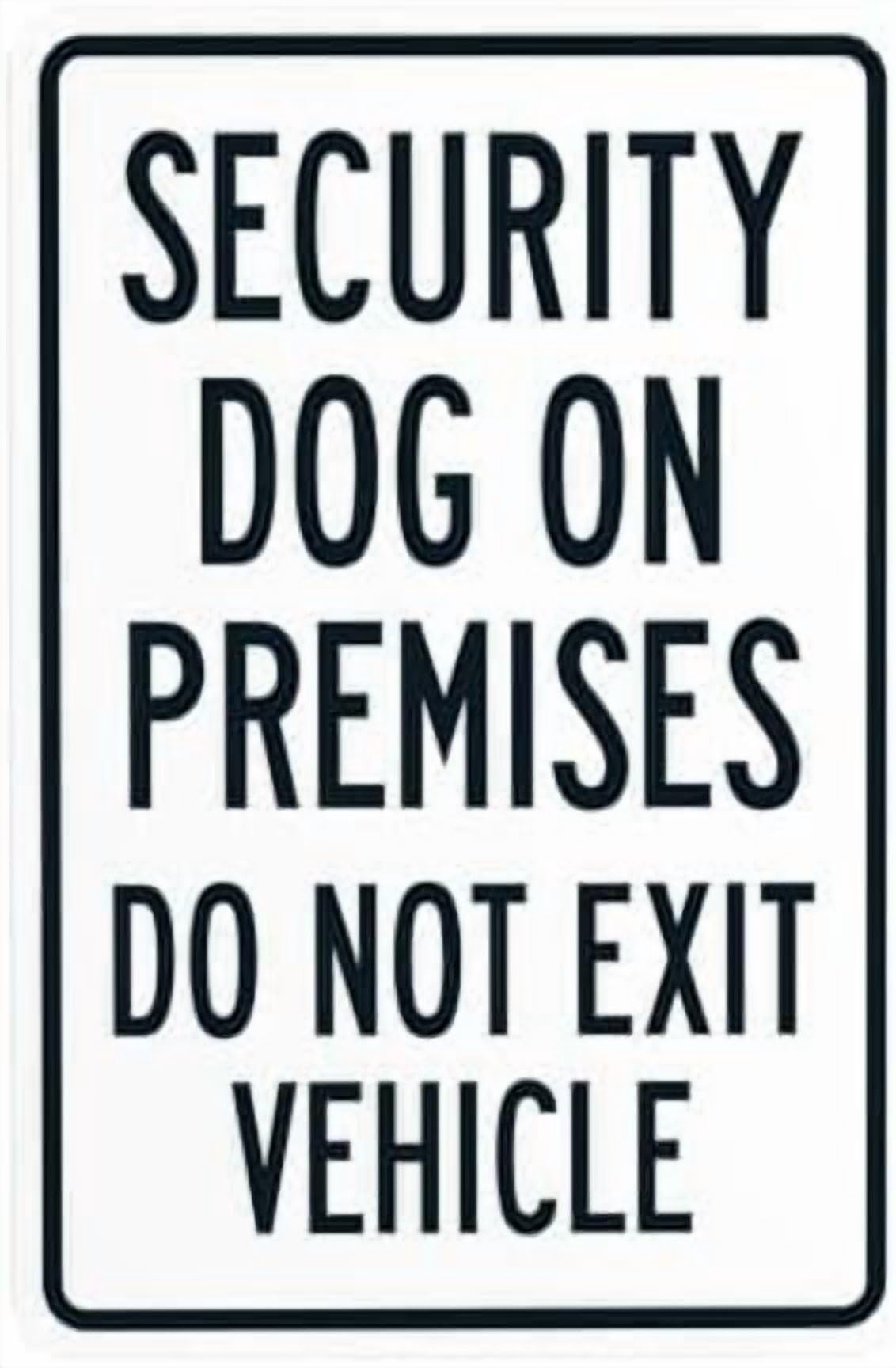 (2-Pack) Metal Tin Sign Dog On Premises Do Not Exit Vehicle Warning Sign, Beware Of Dog Signs for Home Outdoor Indoor Garage Street Wall Caution Custom Decor 8 x 12 Inch
