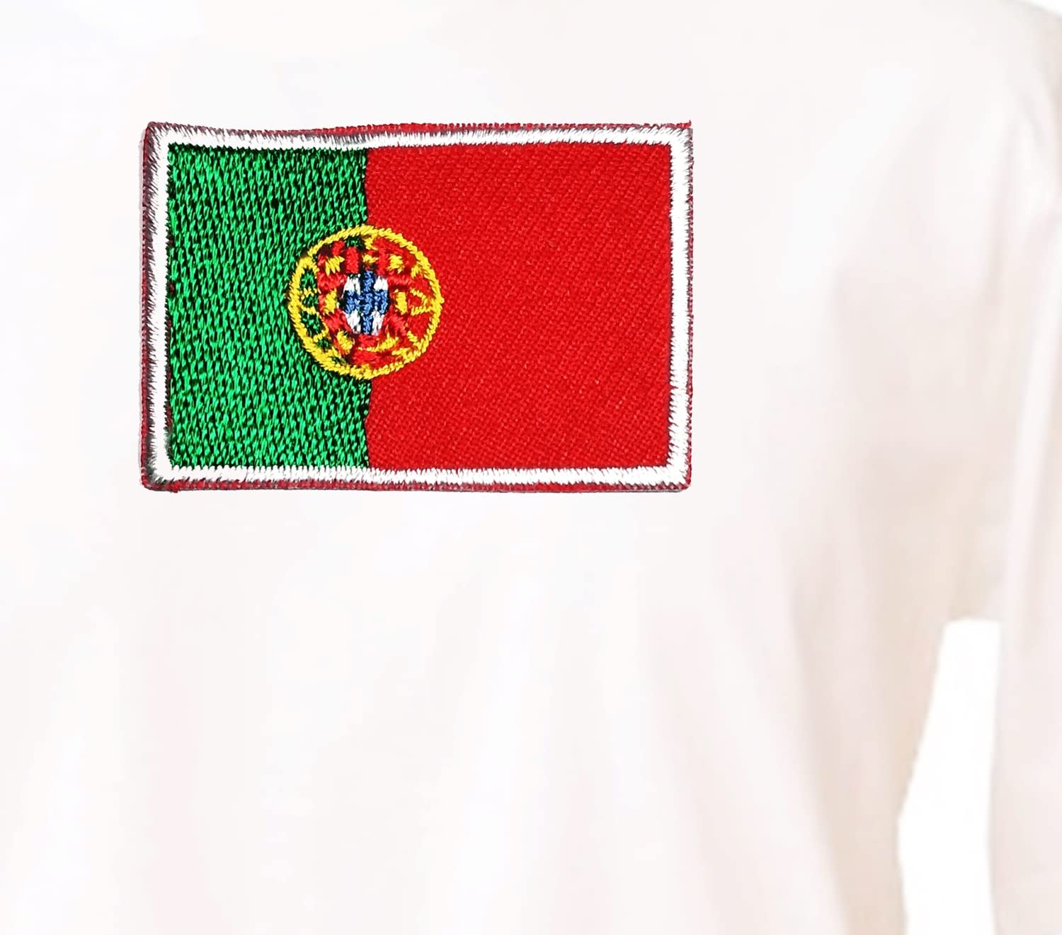 Parche Bordado De La Bandera De Portugal En Forma De Corazón – Ideal Para Chaquetas Y Mochilas – 6,5x7 Cm