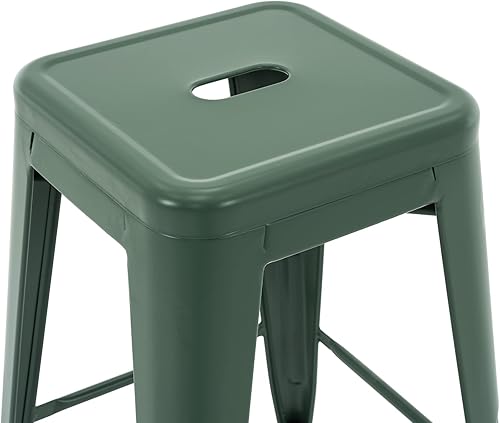 Miniatura 7 de Vogue Furniture Direct Taburetes de bar de metal de 24 pulgadas, taburetes de bar de altura de mostrador, taburetes apilables para interiores y