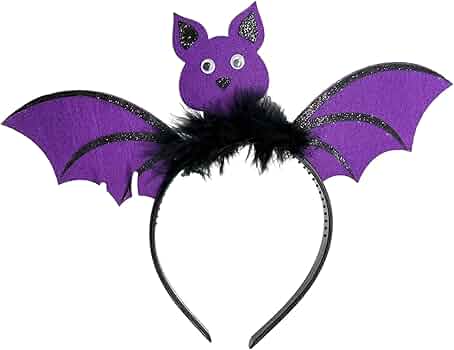 Serre-tête Chauve-souris Pailleté Halloween - Accessoire Cheveux Avec Oreilles, Pour Femme Et Enfant, Fête Déguisement