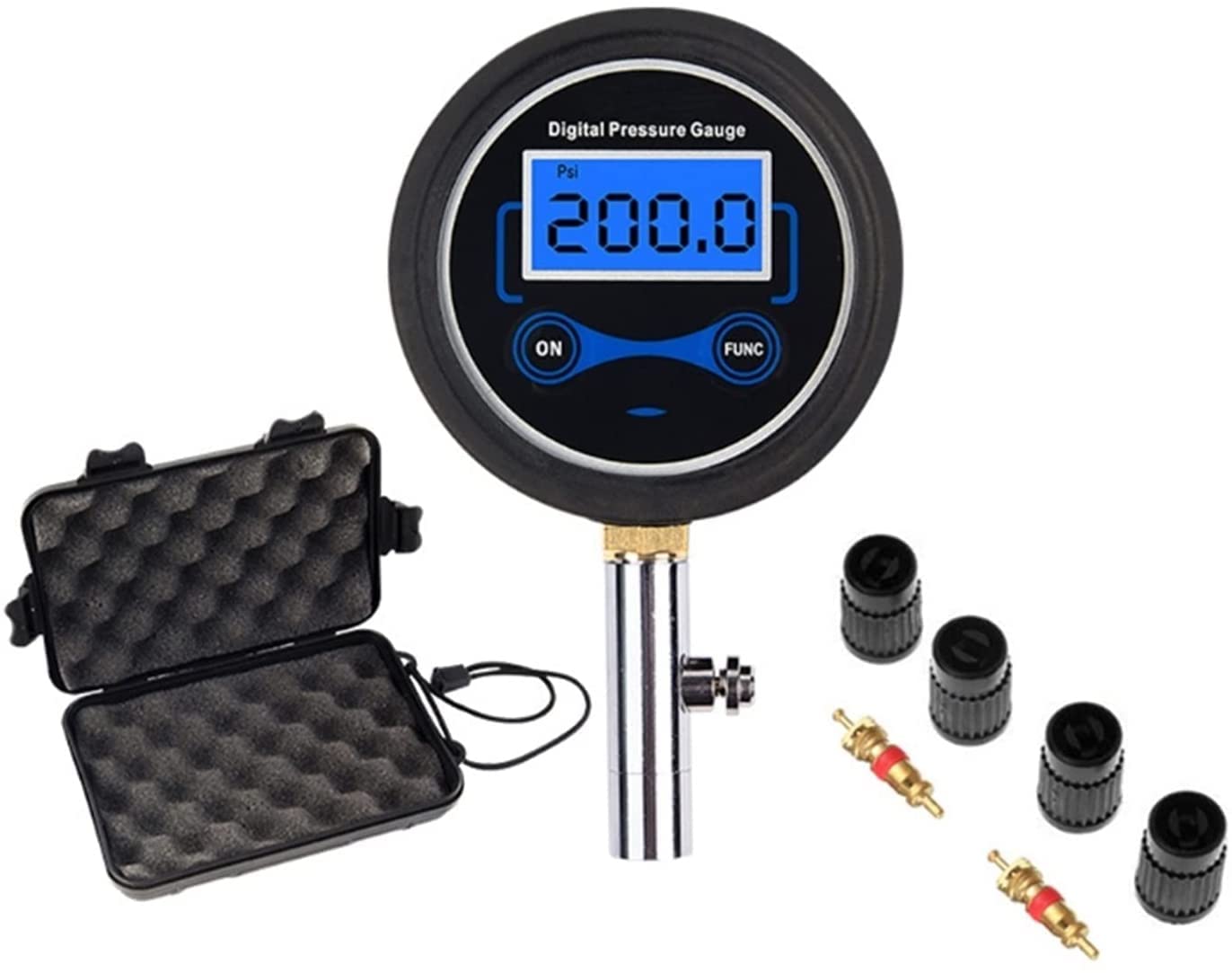 Inflador de neumáticos de Aire para Bicicleta de Coche con manómetro Digital 200PSI LCD presión (D)