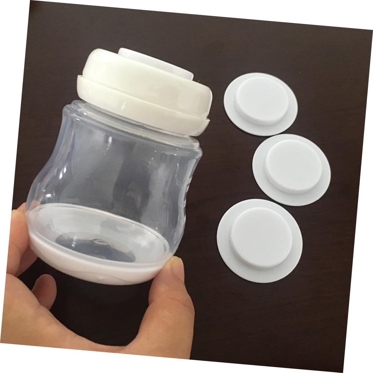 10pcs Wide-Neck Silicone Milk Storage Bottle Seal Pads Gaskets with Writable Surface High Temperature Resistant for Breastfeeding Milk Preservation