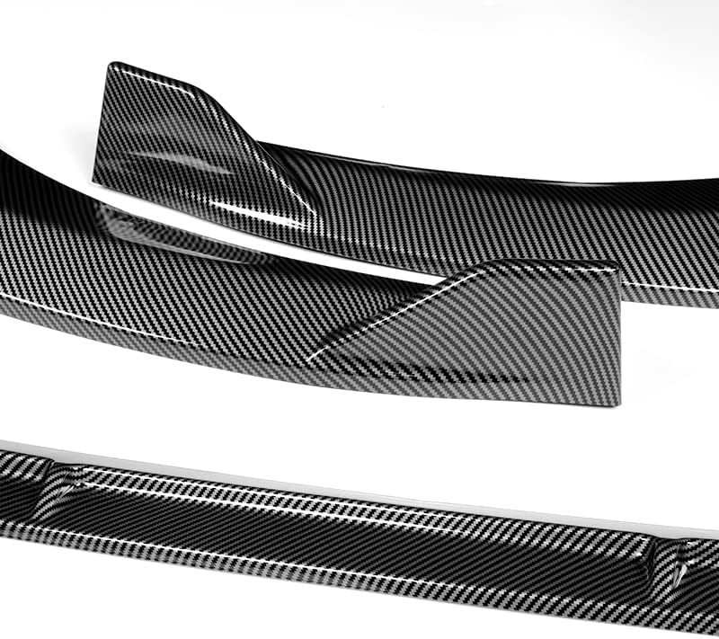 3PCS Front Bumper Lip Kit fit for compatible with 2019-2021 Kia Forte/Forte5, STP-Style Splitter Trim Protection Spoiler, Air-Dam-Chin-Diffuser (Carbon Look)