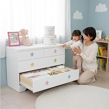 子供用タンス　キッズ　ハート型取っ手の木製チェスト 8引き出し　ヴィンテージ 楽天市場】【ハートチェスト】木製チェスト ベビータンス ベビー