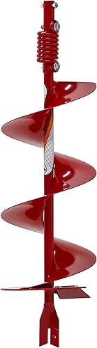 Barreno de piso helicoidal de 10 pulgadas de diámetro y 36 pulgadas de largo con trépano y resorte amortiguador y flexible, de Earthquake (EA10F),