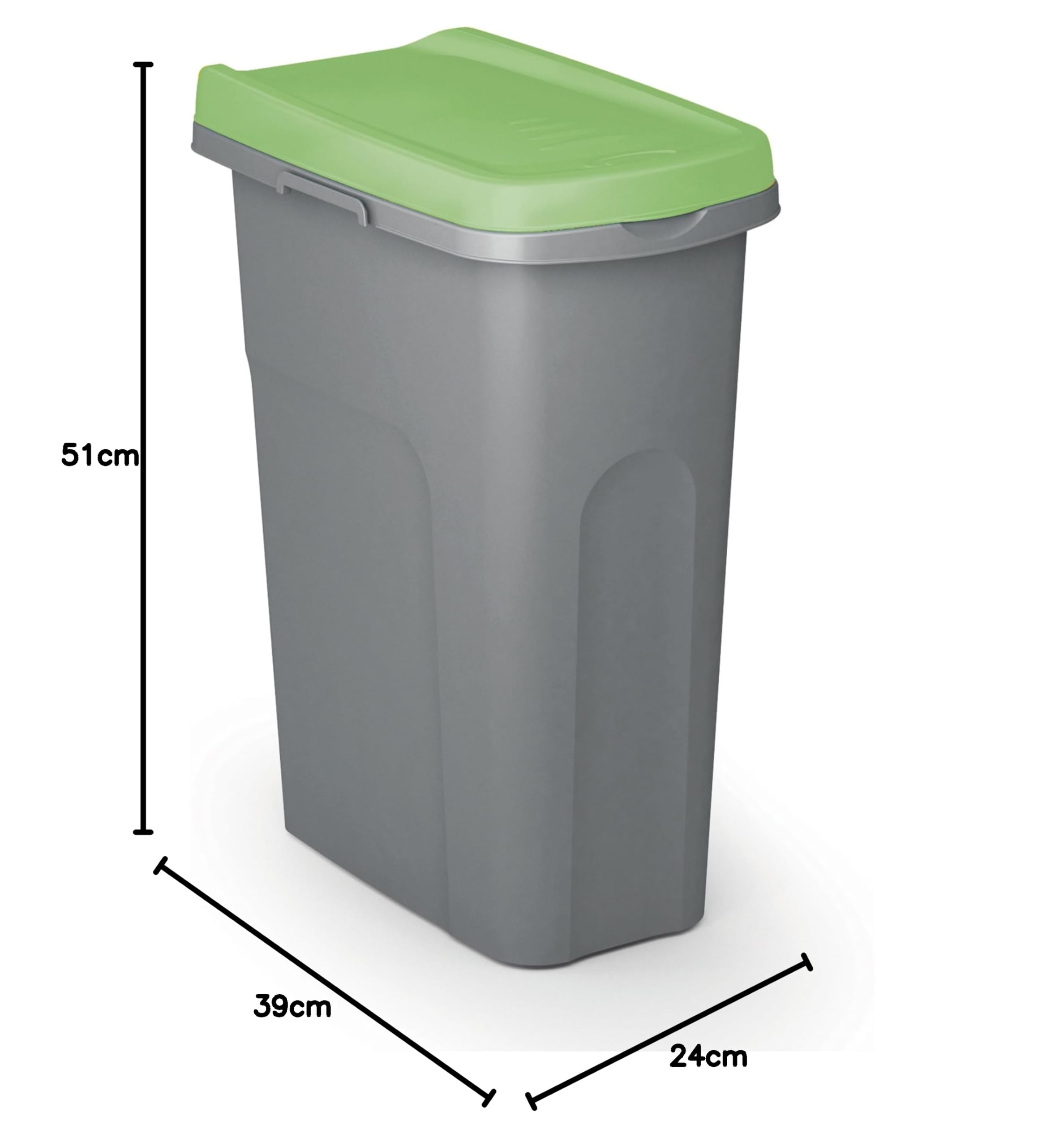 Casaria® Poubelle cuisine 25L 39x24cm couvercle inodore sac poubelle tri sélectif