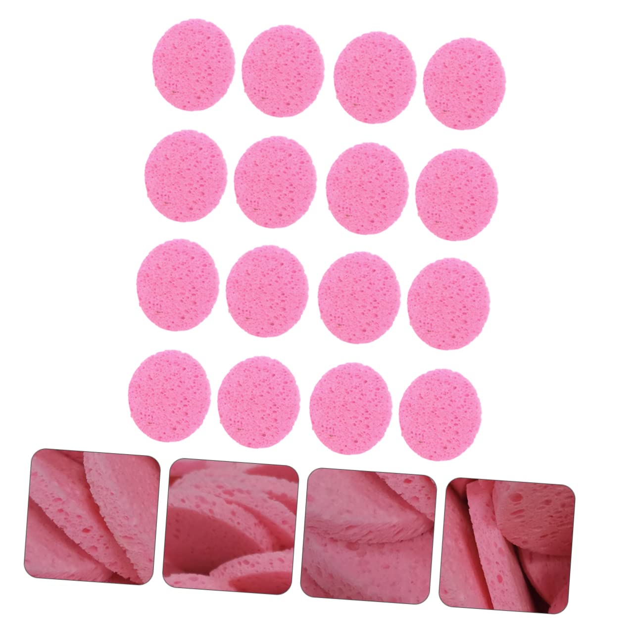 Mikinona 50Pcs Round Makeup Removal Sponges Facial Cleansing Pads for Exfoliating Deep Pore Cleaning and Makeup Removal for Daily Skin Care and