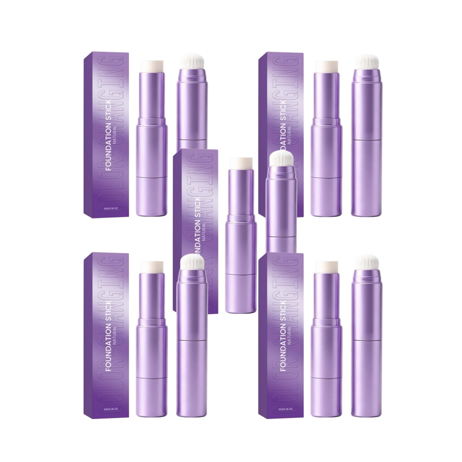 Foundation-Stick mit Farbwechsel, mit integriertem Pinsel | Foundation aus natürlichem Lippenstift, feuchtigkeitsspendend, langanhaltend, leichte Deckkraft, für tägliches Make-up