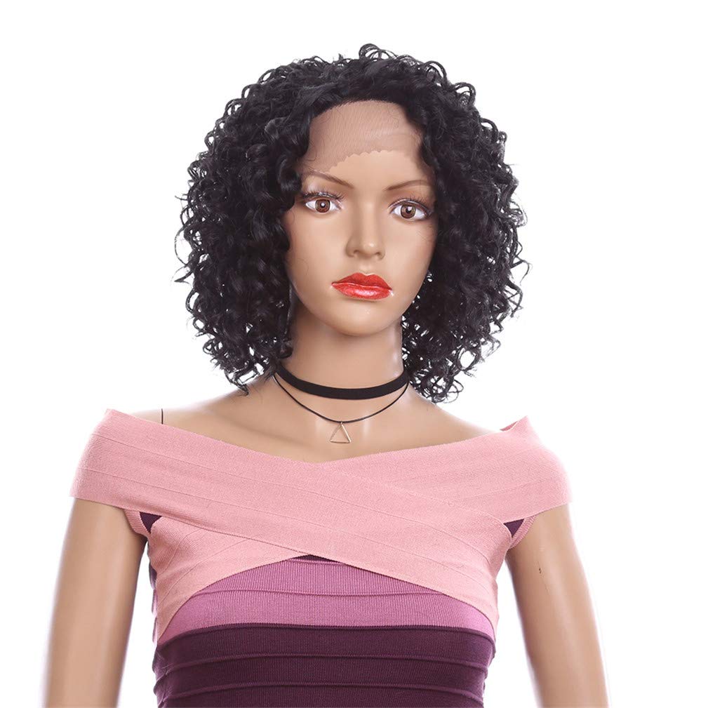 Perruque bouclée courte Bob Lace Front 150% densité pour remplacement de cheveux