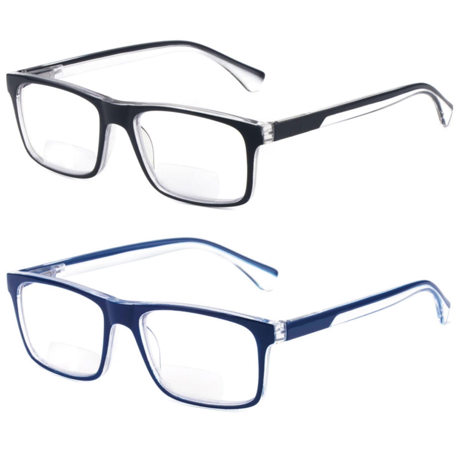 Missfive 2-Pack Light Bifocal Reading Glasses for Men