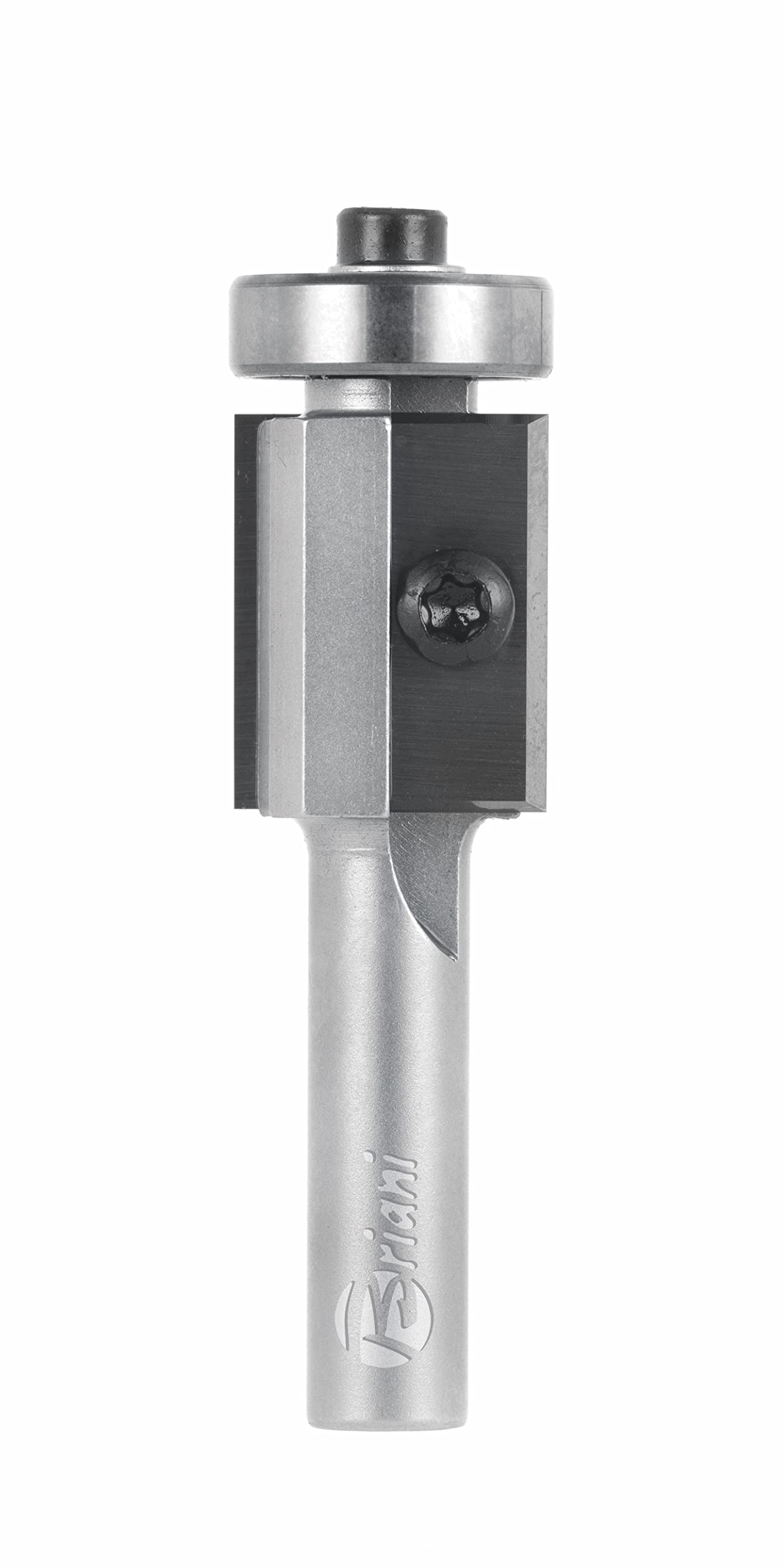 Fresa de metal duro con rodamiento de bolas y cuchillo reversible. Rodamiento a la derecha, corte 2, longitud de trabajo 12 mm, longitud total 55 mm, vástago 6 mm