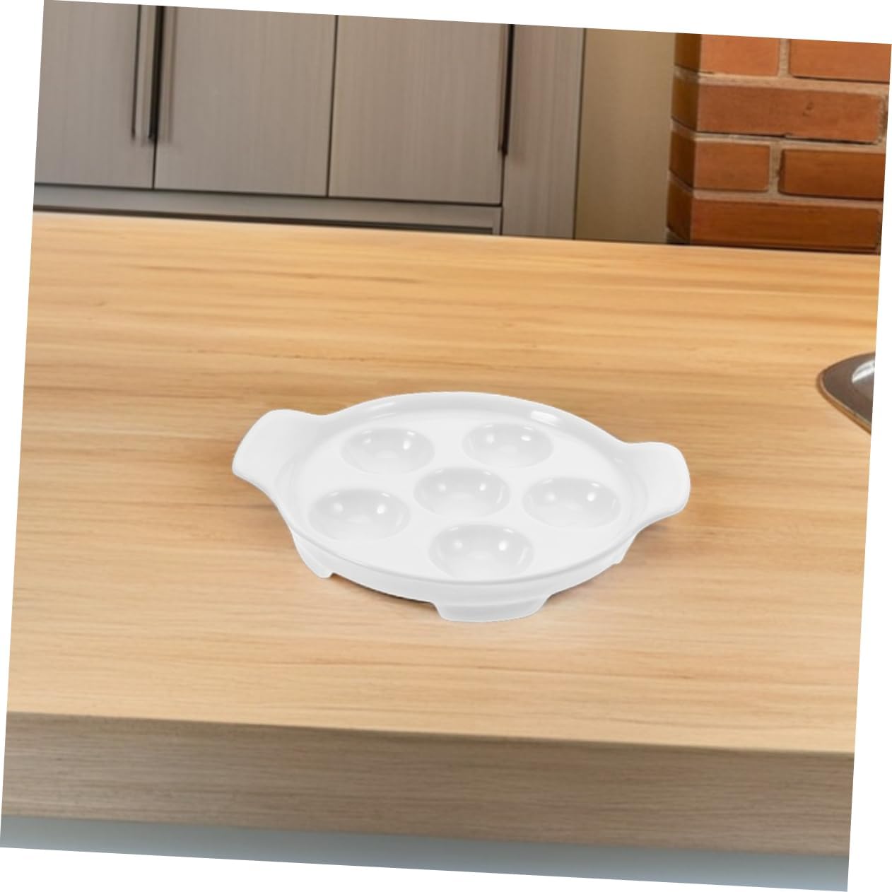 2Pcs Ceramic Escargot Plates French Style Snail Baking Dish Porcelain Platter for Seafood Bbq Elegant Dining Experience and High Temperature